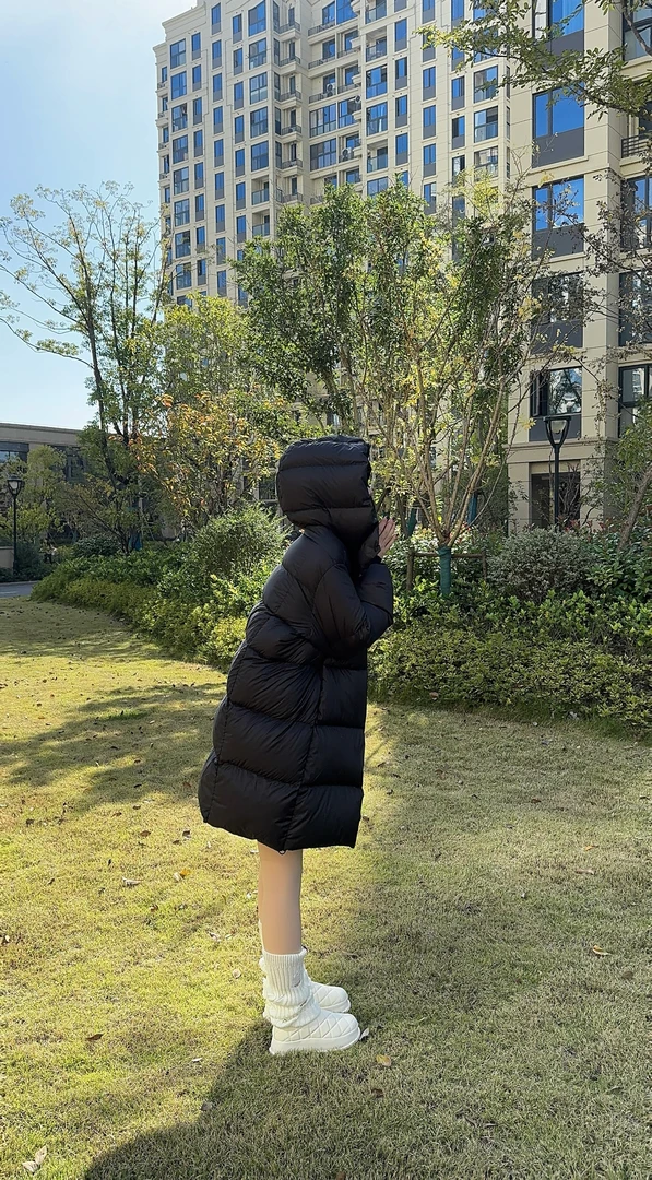 泡芙羽绒服女中长款过膝韩版宽松加厚连帽时尚冬季保暖新款外套3