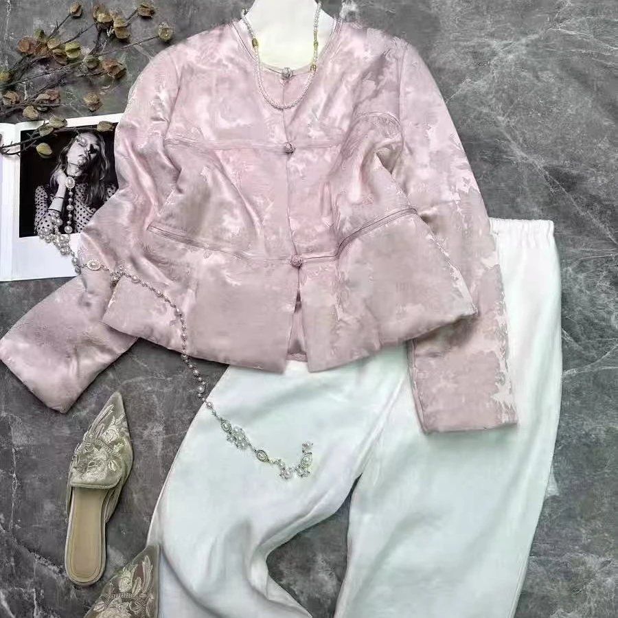 醋酸提花减龄秋冬棉衣时尚中式中国风保暖冬款011