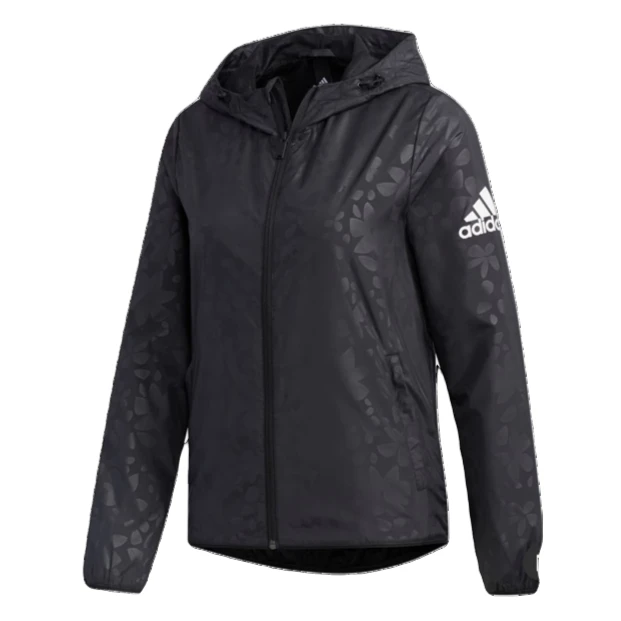 adidas/阿迪达斯 E214 FM9307 女士满印户外运动时尚舒适连帽夹克