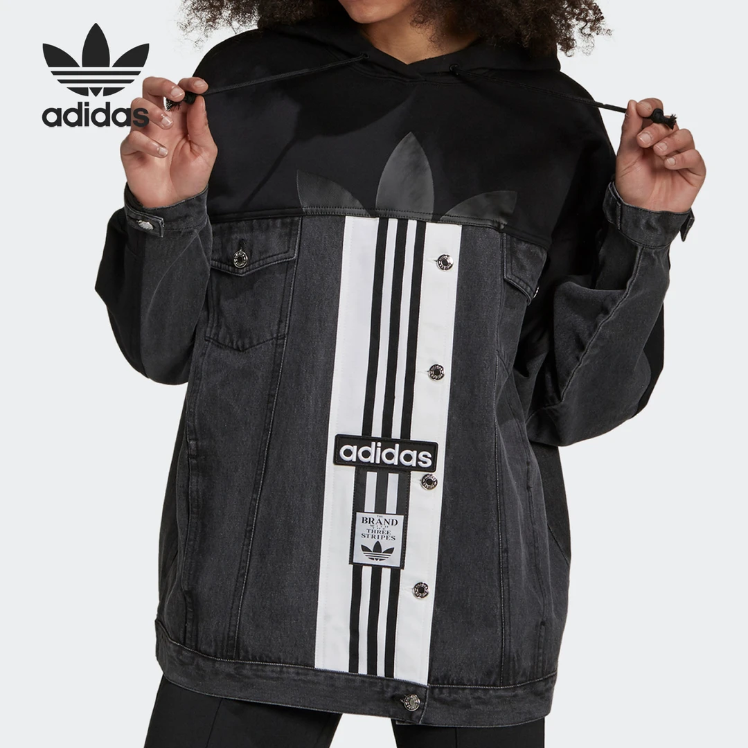 adidas/阿迪达斯三叶草x联名款休闲运动连帽套头卫衣女款 H59026