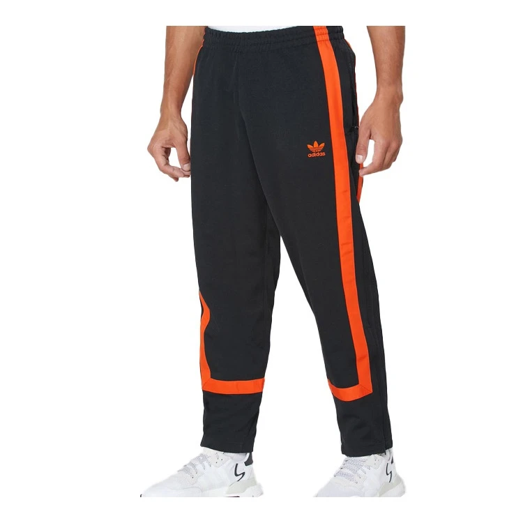 adidas/阿迪达斯adidas originals三叶草黑橙色运动裤男   GK0654