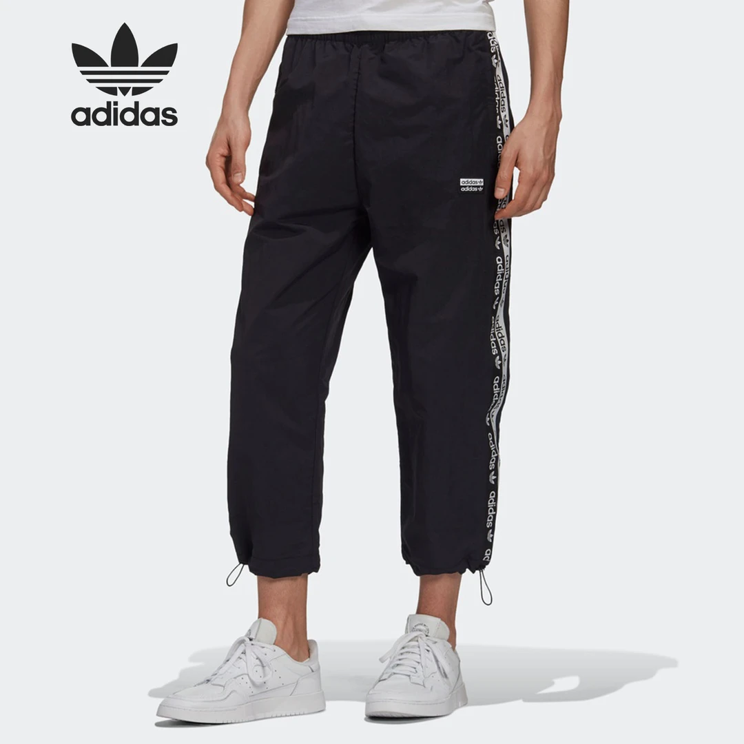 adidas/阿迪达斯originals三叶草侧标运动休闲长裤男款黑  GJ6744