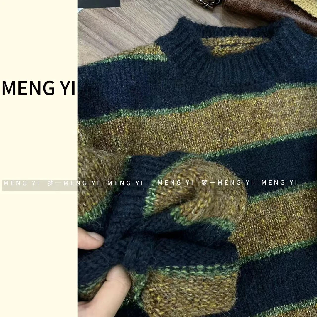 颜色很好看条纹毛衣my-1266