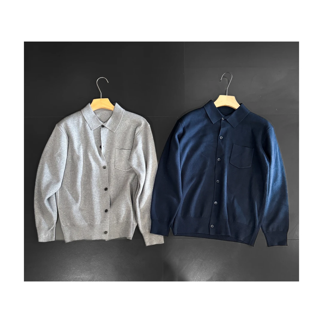 莫代尔口袋针织毛衣开衫