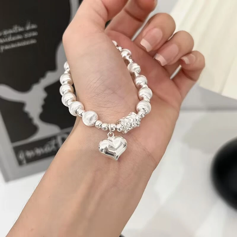 足银手链 【A831】30克999.9爱心猫眼弹力气质轻奢时尚甜美ins百搭