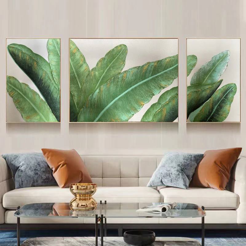 SF 150 高级客厅背景墙挂画纯手绘立体客厅沙发背景墙挂画铝合金