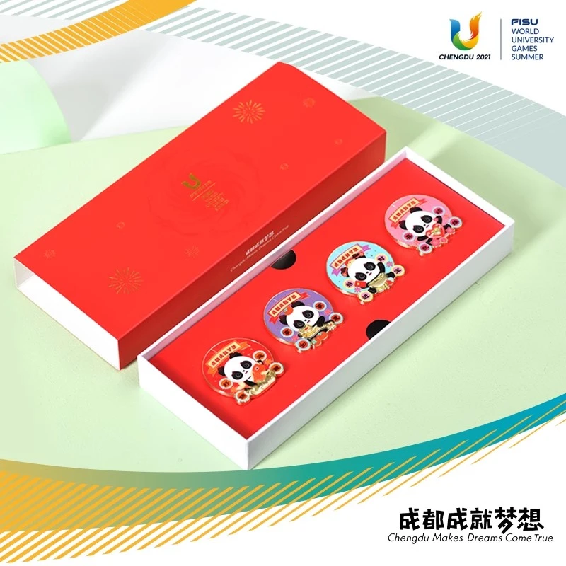 成都成就梦想徽章套装蓉宝纪念品挂饰赛事纪念品