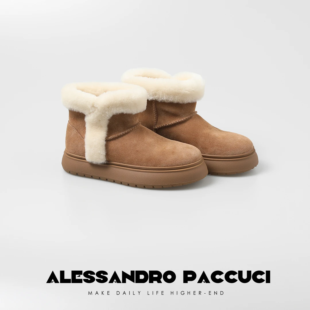 Alessandro Paccuci洛哥25145x强推  侧边毛毛休闲御寒B入雪地靴