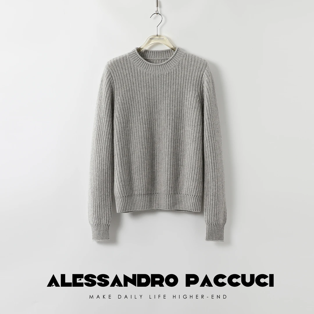 【微瑕疵不支持退换】洛哥25407X極细1oo羊绒 定染色系鱼鳞针织衫