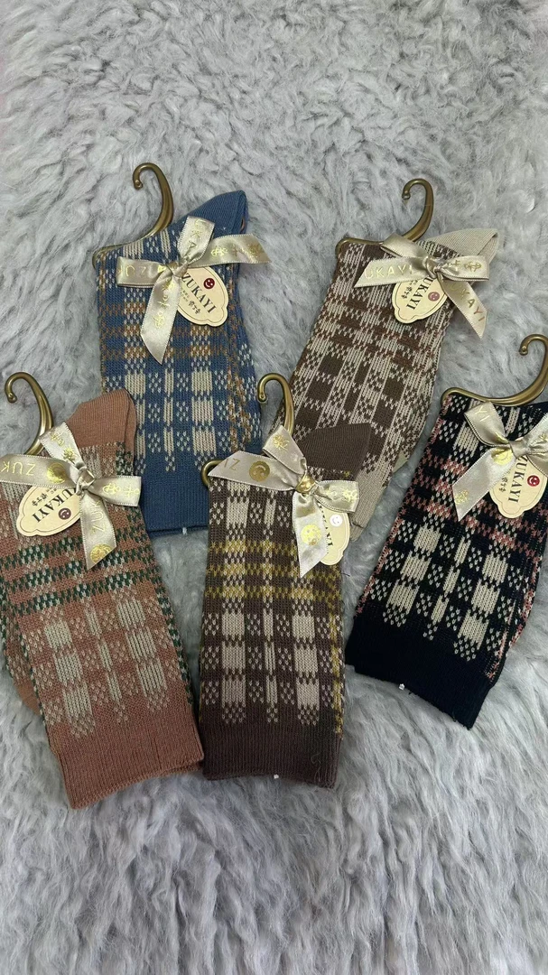 袜子女  双针复古风袜子   时尚袜子女