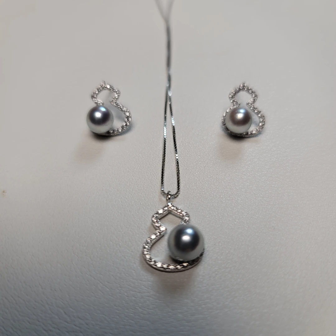 海水珍珠时尚葫芦项链套装