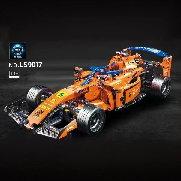 F1跑车男孩礼物拼装益智汽车玩具积木9017