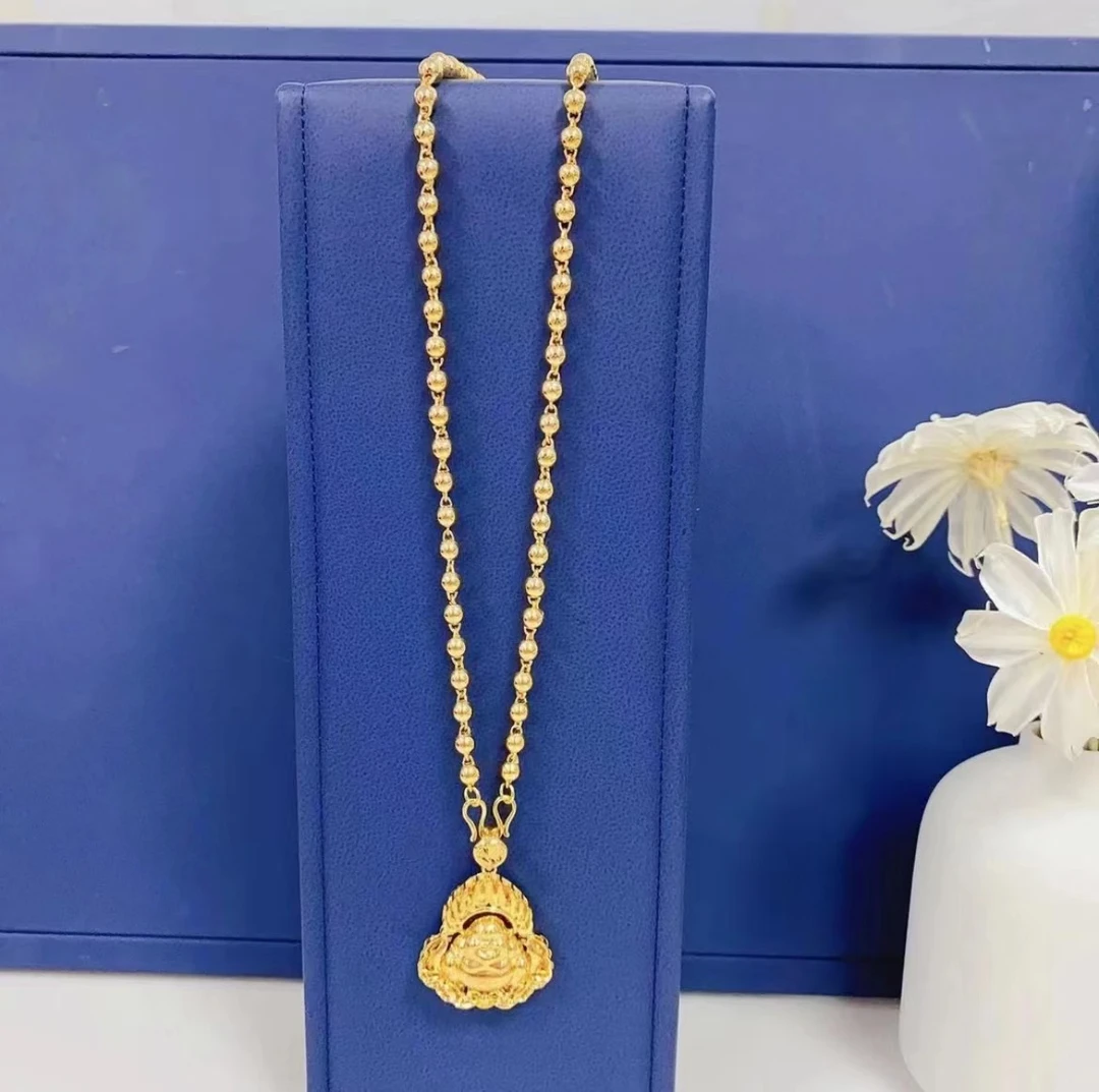 合金项链 精工版卡4珠珠古法时尚空心亮面精美经典光面百搭气质链