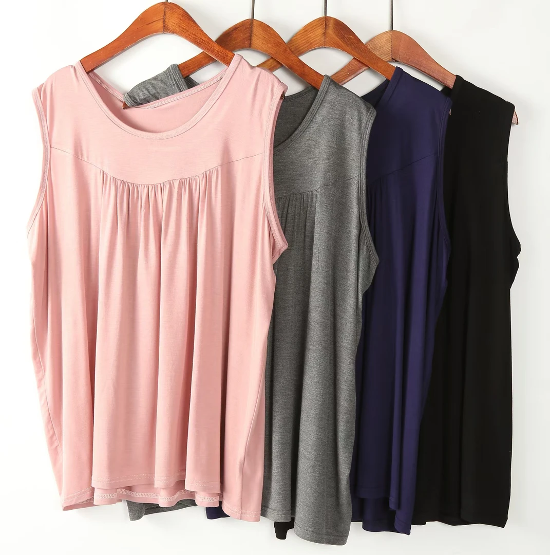 家居单件捏褶宽松背心外穿薄款