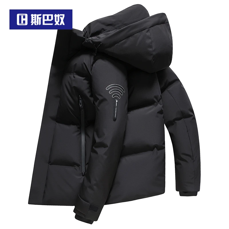 斯巴奴加厚加绒户外极寒暖羽绒服男短款2024冬季新款品牌男装外套