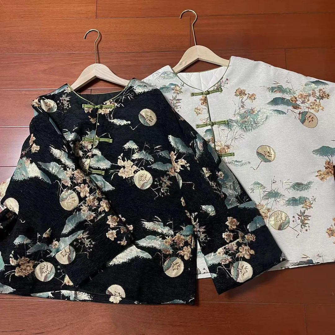 【华燚】织金工艺中式棉服气质时尚百搭复古设计师款