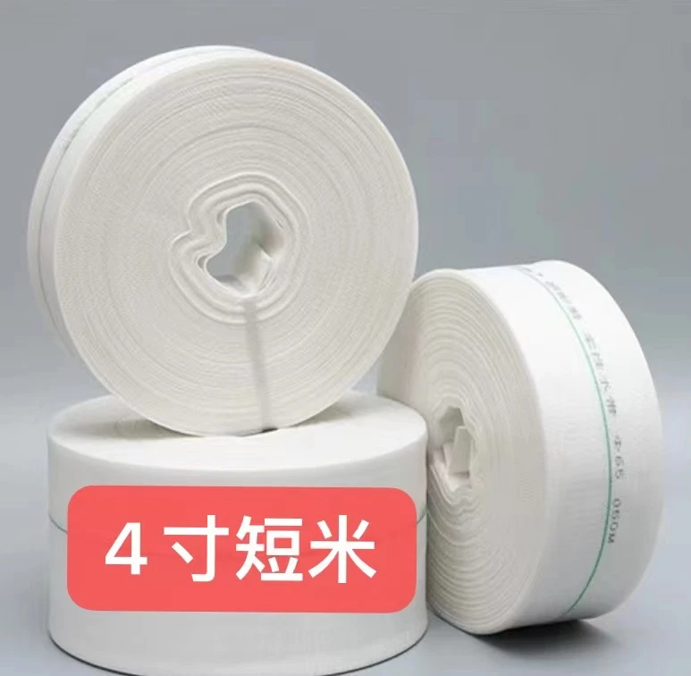 4寸白编织短米耐磨耐高压浇菜防爆抽水灌溉白编织帆布农用水带