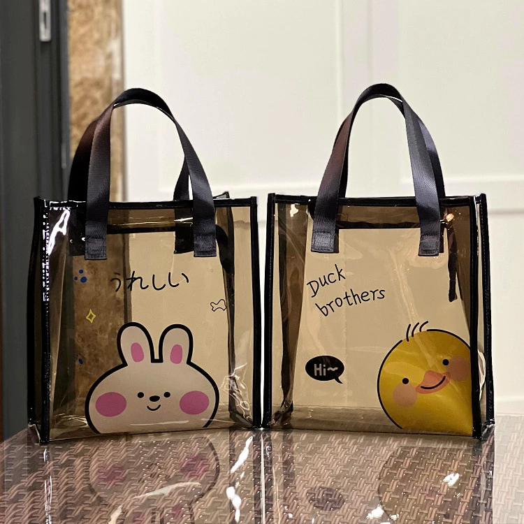 透明颜值大容量防水洗漱包化妆包健身瑜伽泳衣沙滩包手拎便当包