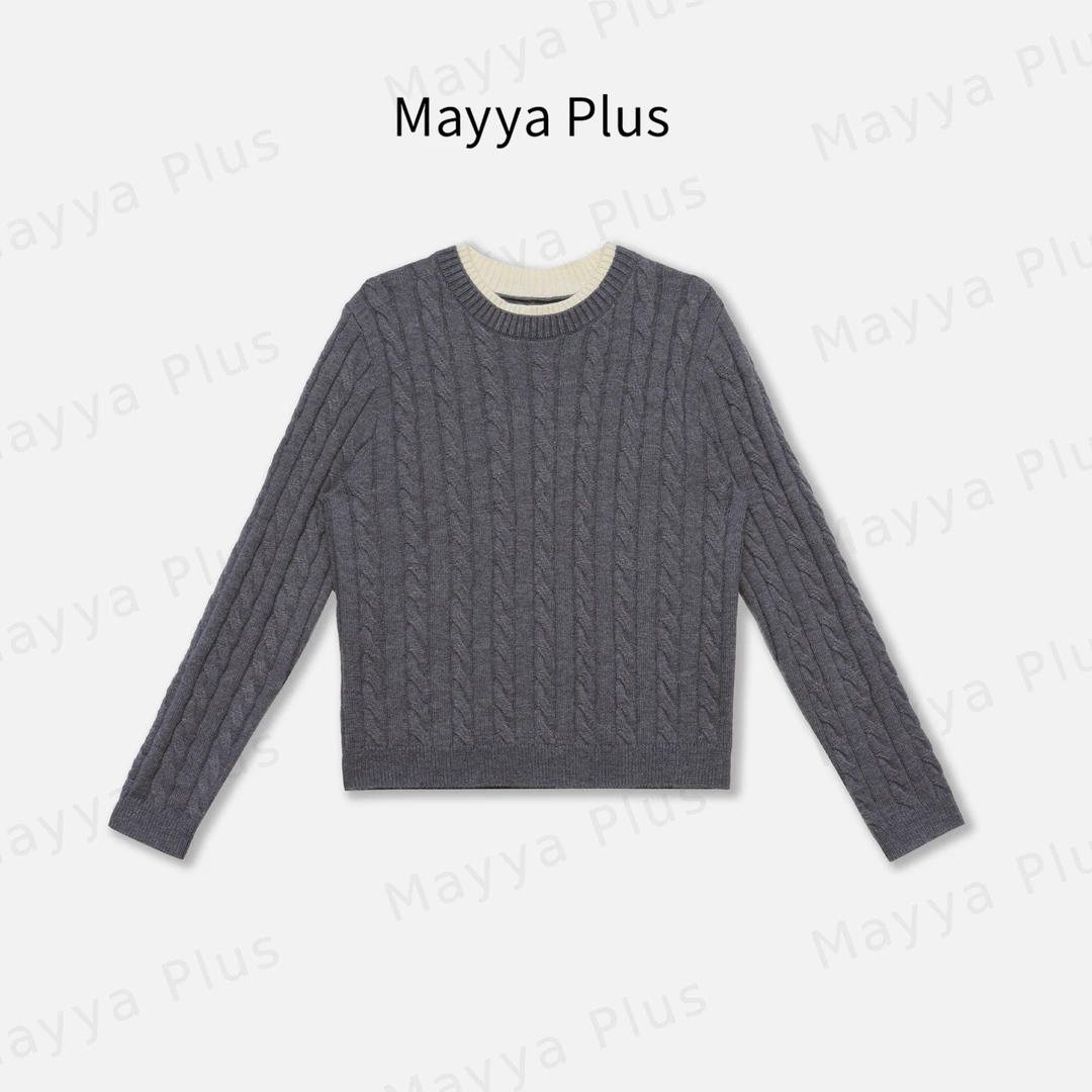 【时光之恋】Mayya Plus麦芽定制轻奢气质显瘦百搭毛织上衣32437893