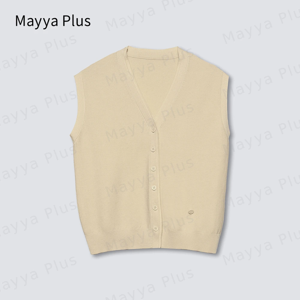 【交响曲】Mayya Plus时尚新品气质显瘦遮肉休闲款毛织马夹32336200