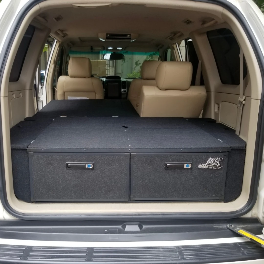 丰田LC120霸道后备箱储物收纳整理箱多功能车床