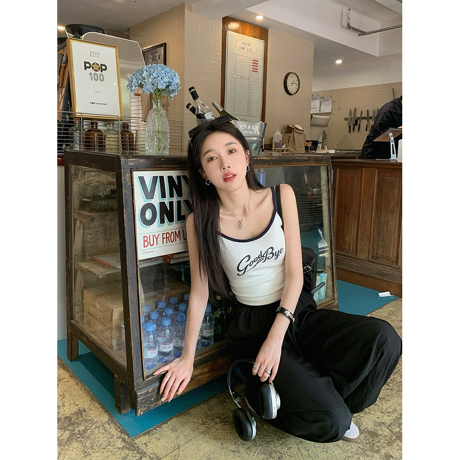 张贝贝 热辣麻豆 高弹有机棉 美式一体式空气杯吊带