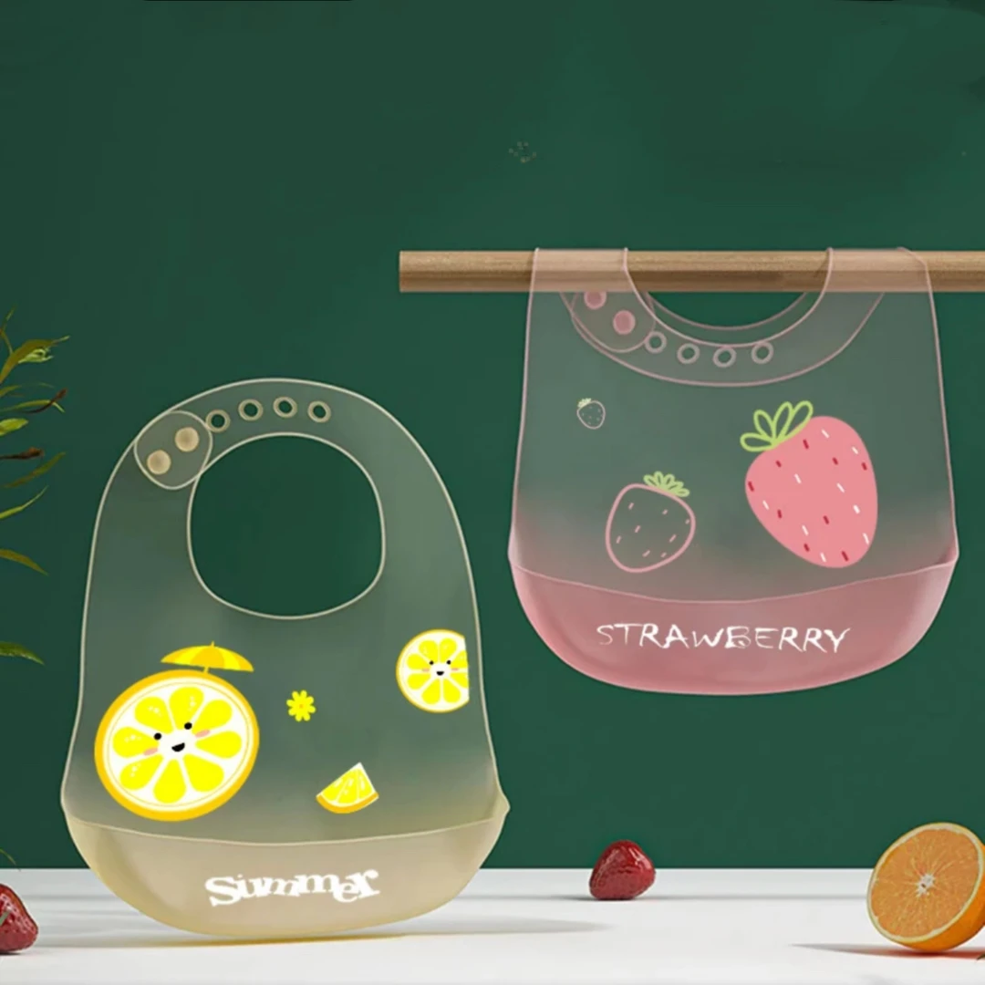宝宝可爱围兜硅胶果冻感免洗饭兜防水便携男女宝夏季卡通防脏防油