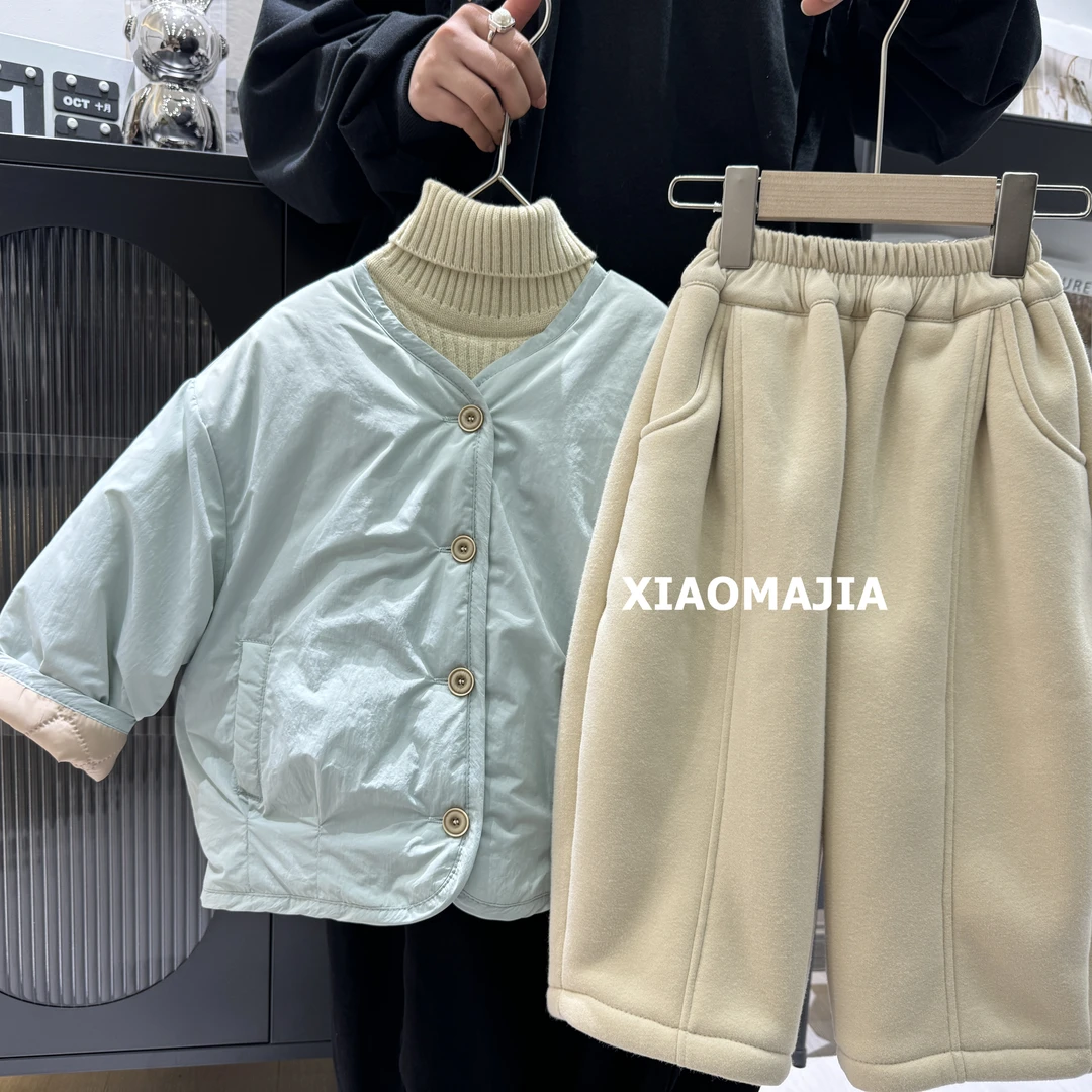 现货-冬季棉服加厚保暖外套帅气出街潮童男女童时尚上衣【D-9837】