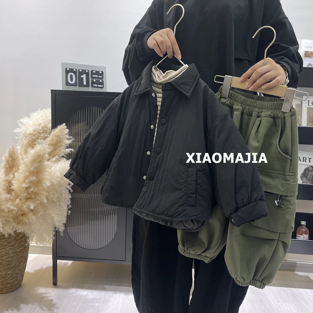 现货-秋冬季棉服儿童外套纯色童装男童女童时尚上衣【D-9123】