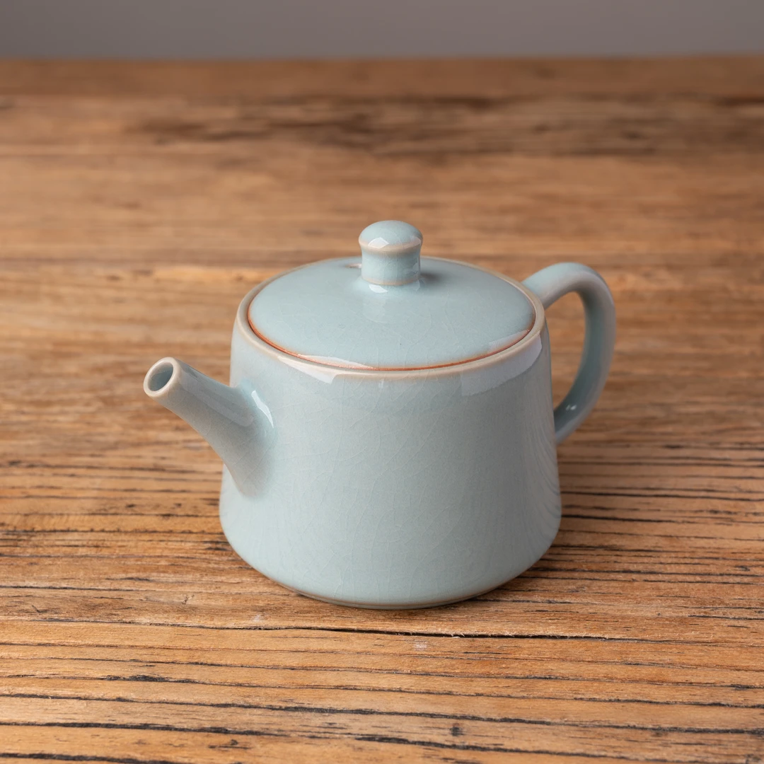 【赵运圈】井栏壶150ml茶具 手工支钉满釉 汝瓷茶壶天青/月白色汝州
