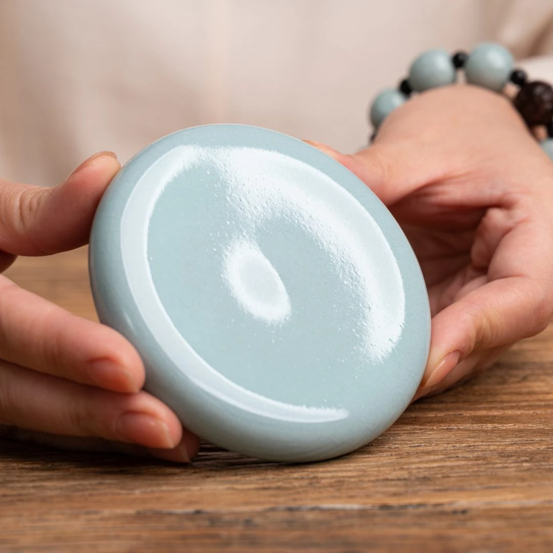 【赵运圈】静心杯垫 杯托手工拉坯支钉 高端汝窑茶具 汝州汝瓷