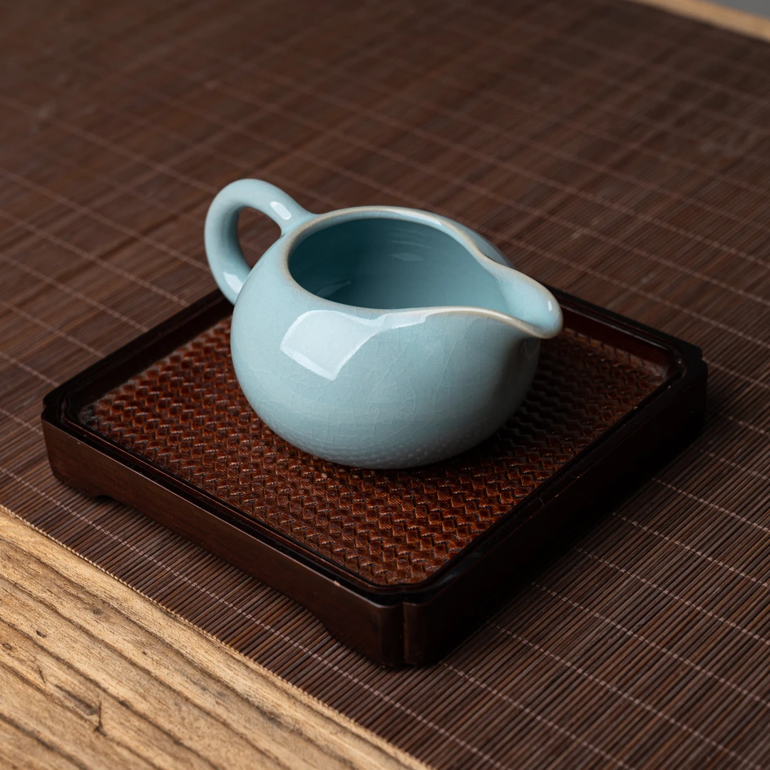 赵运圈西施公道杯 200ml手工支钉 汝窑茶具 河南汝州汝瓷直播间