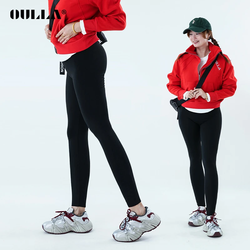 OULLA【达人】官方正品潮流外穿弹力高腰收腹鲨鱼裤打底裤9049