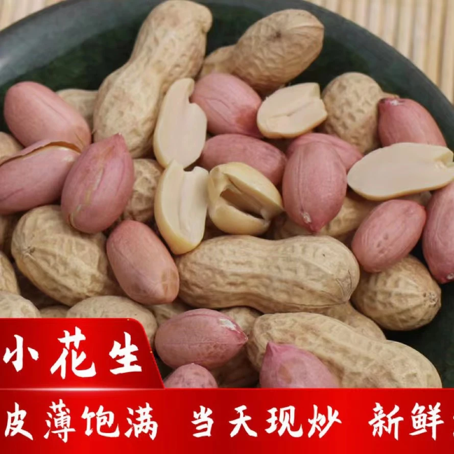 农家铁锅精选现炒原味熟花生口感香脆年货无干燥包净含量500g