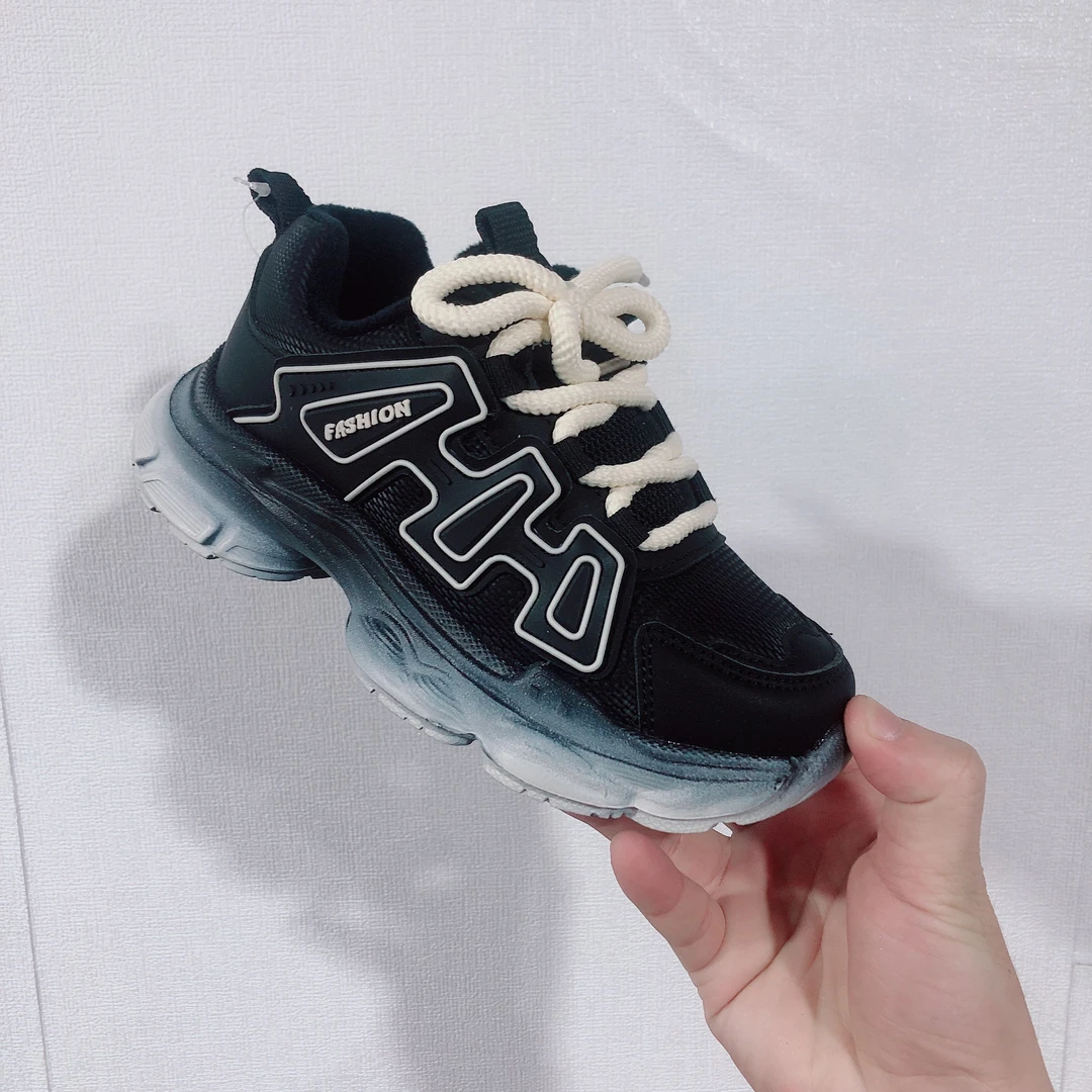 32-37冬季加绒二棉男女童运动老爹鞋时尚百搭休闲鞋973