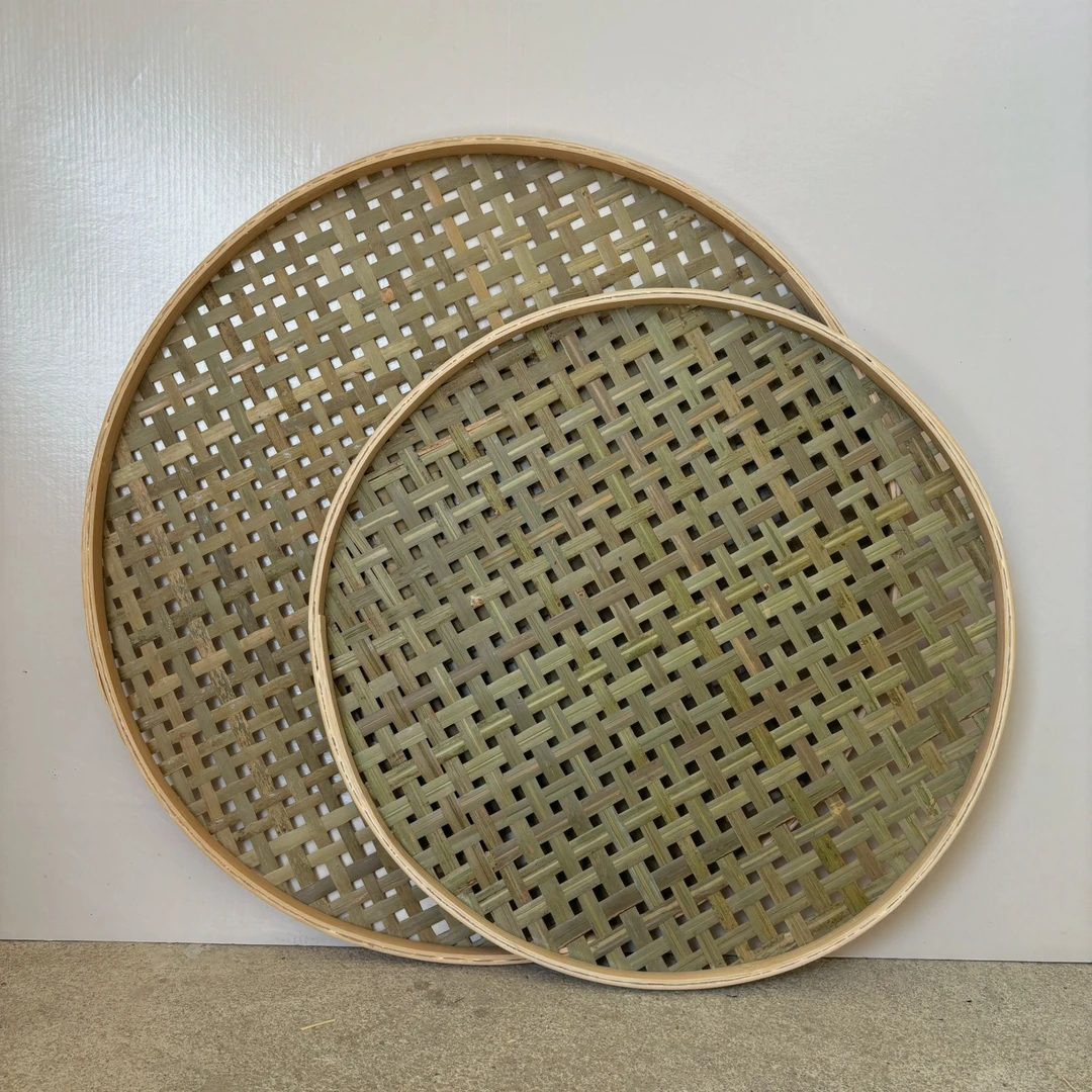 50公分+60公分留青有孔簸箕手工竹制品 家用可晾晒盛放多种美食