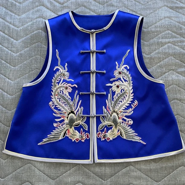 马甲服装马夹绣花民族风唐装中国风中式复古刺绣上衣百年老绣真丝