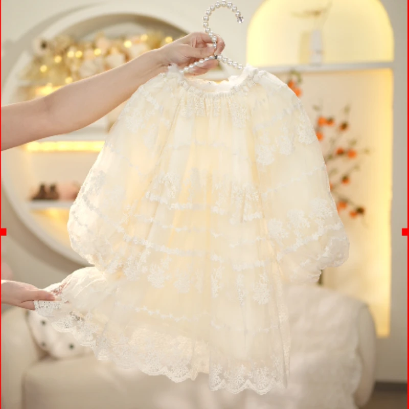 . 寻雅 . 秋季女童百搭公主礼服裙蕾丝