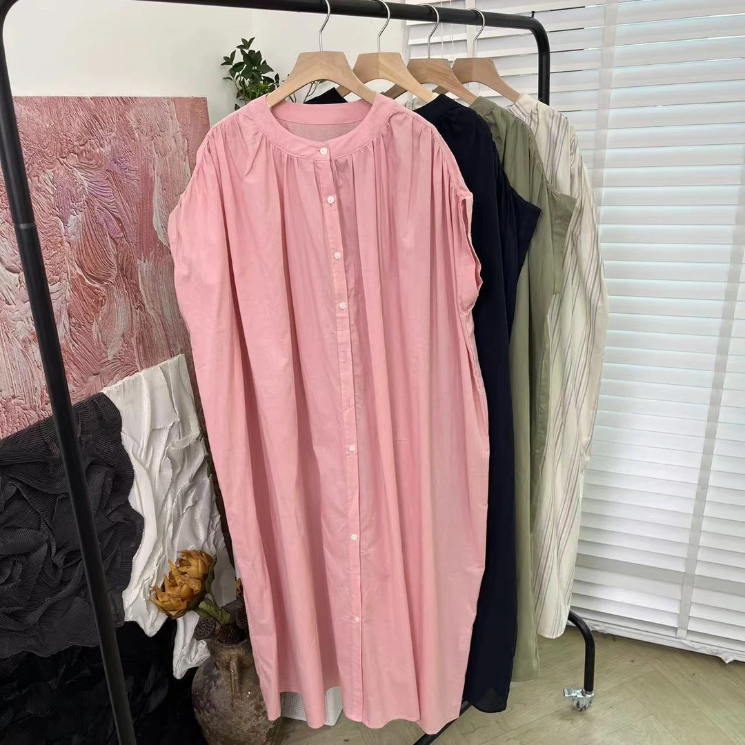 夏天想要  舒适慵懒就选它「宽宽松松」百搭四色连衣裙E039