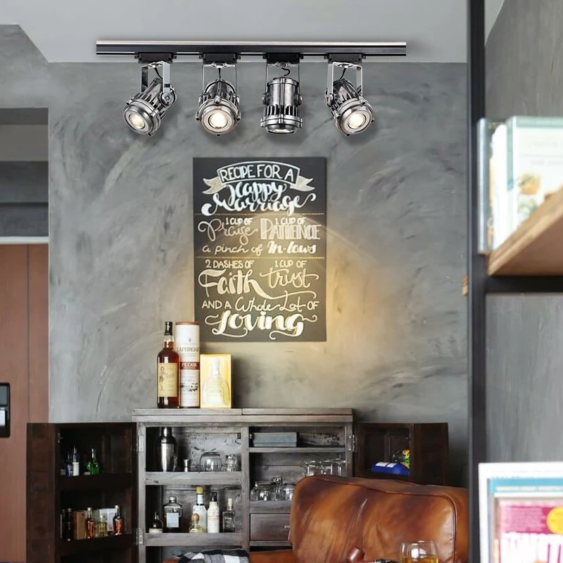 工业复古服装店衣帽间吧台射灯店铺商用氛围户外壁灯明装轨道射灯