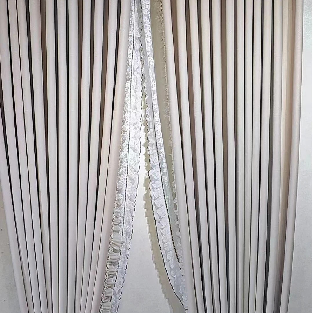 【奶茶色】橄榄枝棉麻雪尼尔窗帘