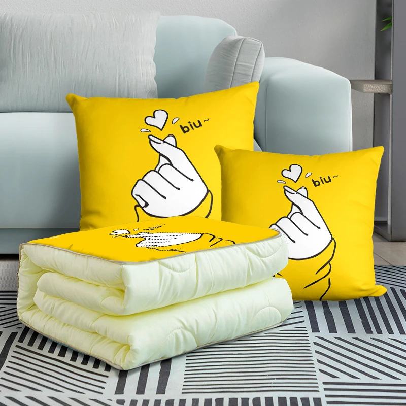 办公室二合一抱枕被子两用午睡枕头被汽车载内靠枕加厚折叠空调被