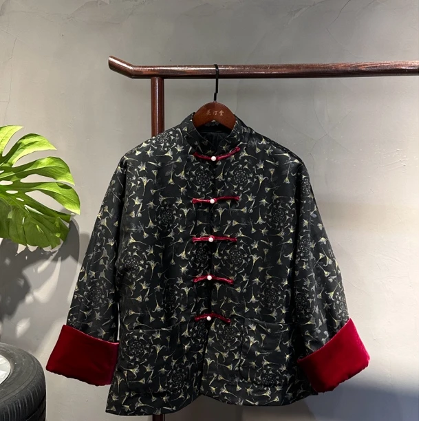 花汀堂·圣诞新品男女同款新中式复古国风羊绒棉服·可定制大小