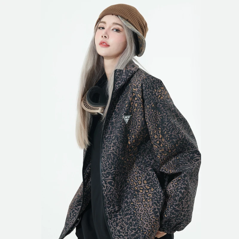 SWAGLI【装睡的豹子】滑雪服外套防风防水单板双板豹纹外套户外运动