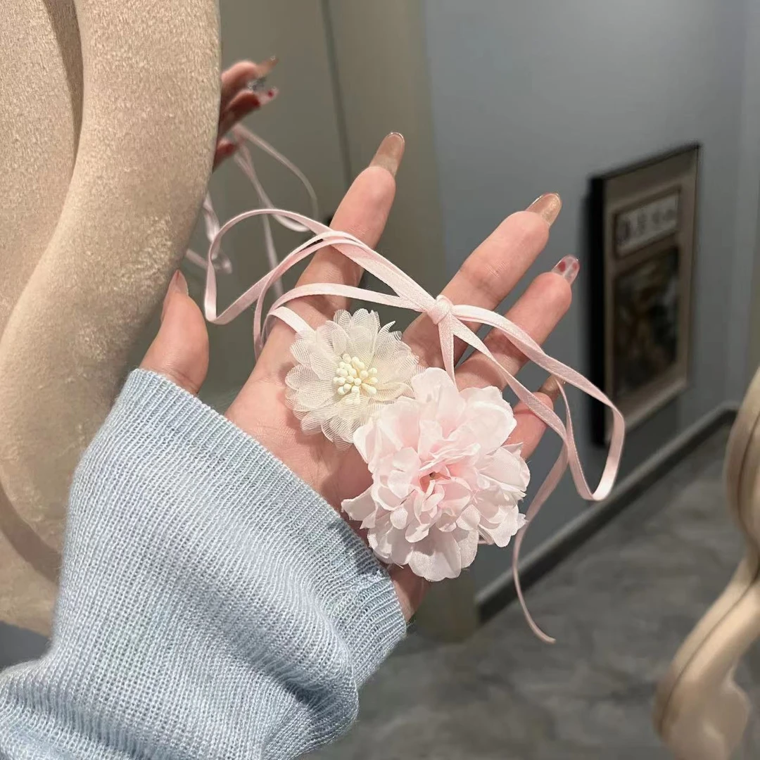 颈链款超仙甜美气质少女感超长1.5米链绳百搭可爱仙气头饰花