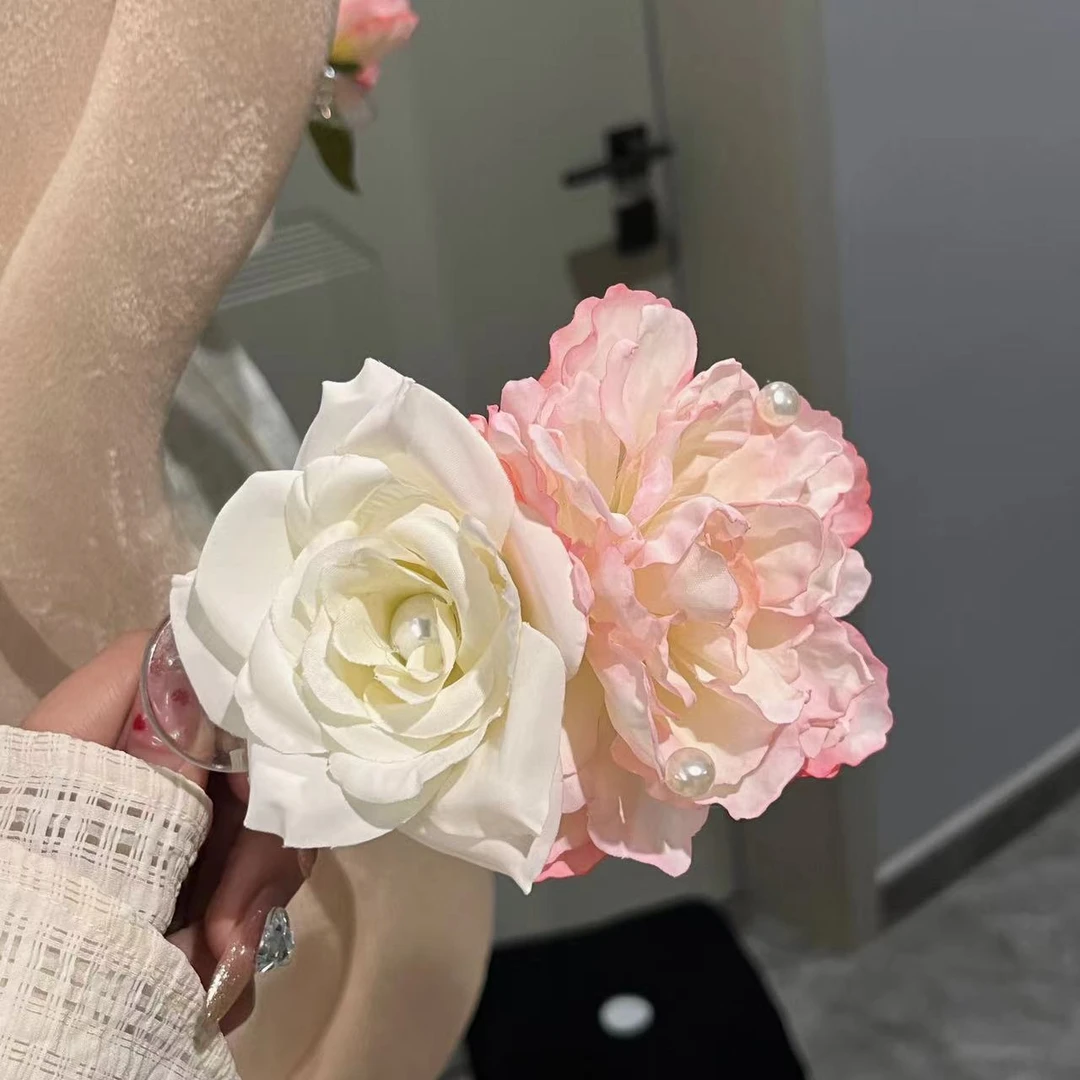 爆款链接气质侧边甜美发饰花朵抓夹懒人夹一字夹仙气合集花朵发夹