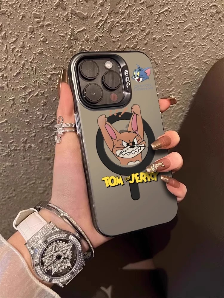 magsafe磁吸猫和老鼠适用苹果15promax手机壳14pro卡通创意情侣款