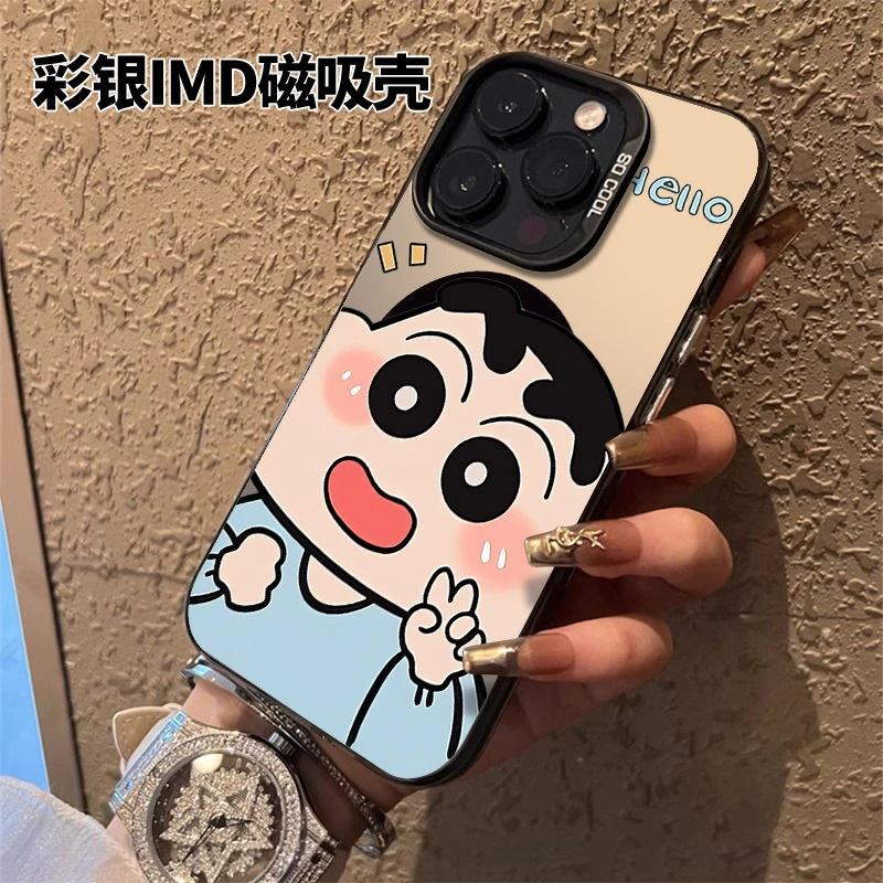 magsafe磁吸比耶小新适用苹果16pro手机壳华为可爱新款小米14男女
