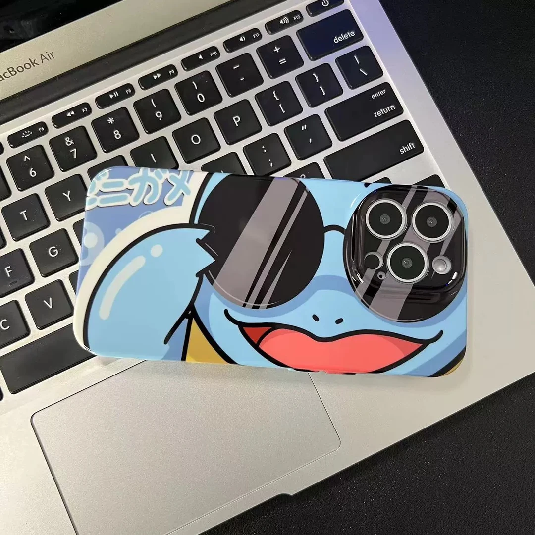 创意可爱杰尼龟适用苹果15pro手机壳14/13华为菲林全包防摔手机壳