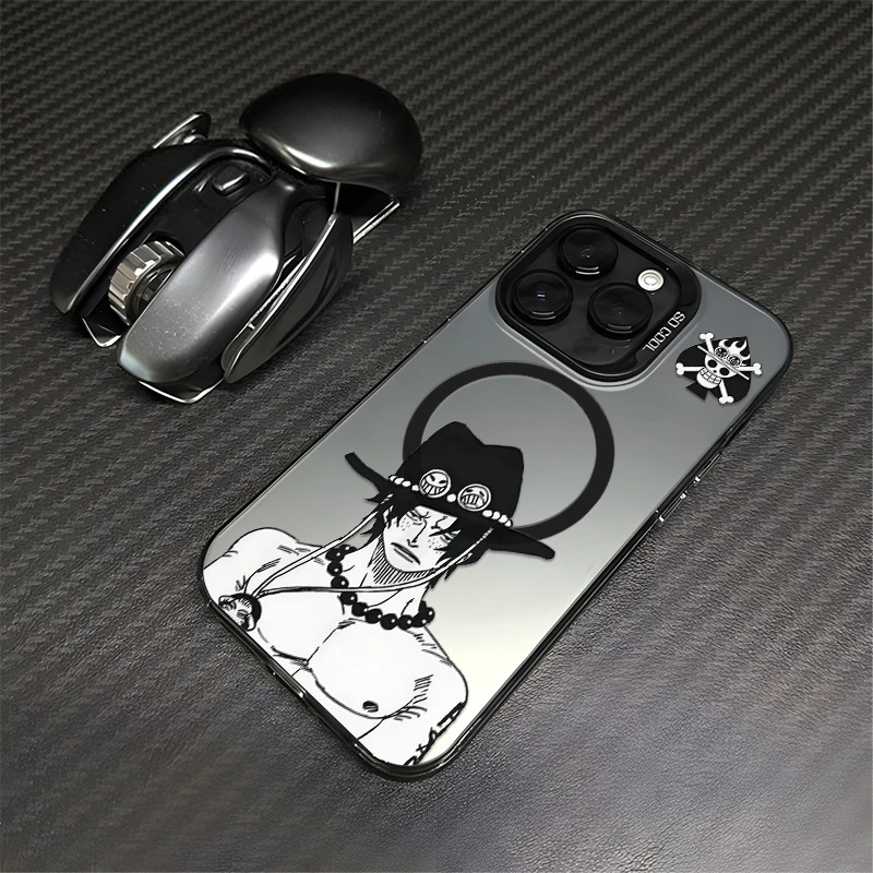 magsafe磁吸动漫卡通艾斯适用苹果15pro手机壳磨砂小米14男女网红